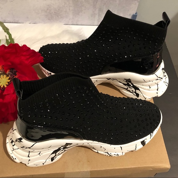 Studded Ankle Platform Sock Bootie - Picture 4 of 13